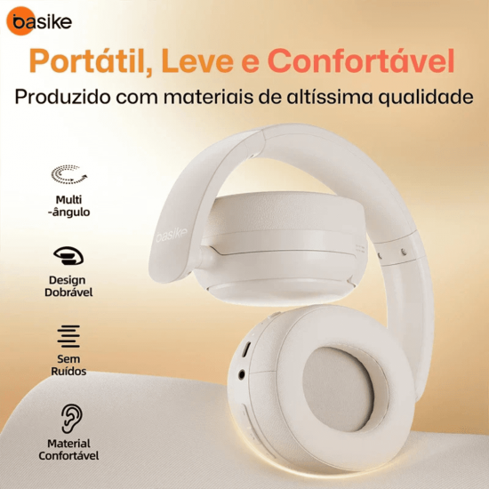 Fone de Ouvido Headphone Ba FON 196 - Bluetooth 5.4, Hi-Fi, Redução de Ruído