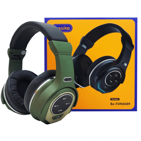 Fone de Ouvido Headphone Ba FON 6689 - Bluetooth 5.3, Redução de Ruído, Rádio FM, Alto Falante