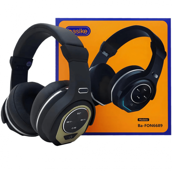 Fone de Ouvido Headphone Ba FON 6689 - Bluetooth 5.3, Redução de Ruído, Rádio FM, Alto Falante