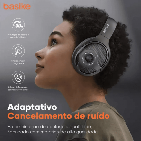 Fone de Ouvido Headphone Ba FON 6695 - Bluetooth, Redução de Ruído
