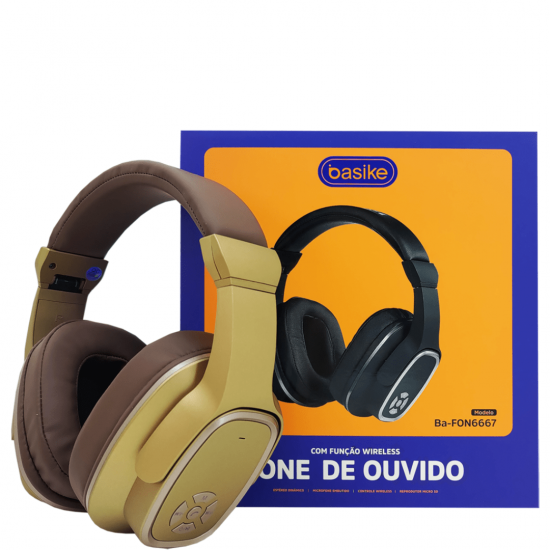 Fone de Ouvido Headphone Gamer Ba FON 6667 - Bluetooth 5.3, Redução de Ruído, Rádio FM, Alto Falante