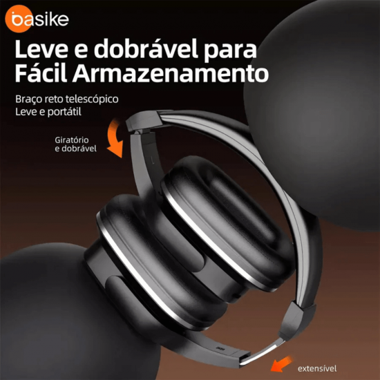 Fone de Ouvido Headphone Gamer Ba FON 6667 - Bluetooth 5.3, Redução de Ruído, Rádio FM, Alto Falante