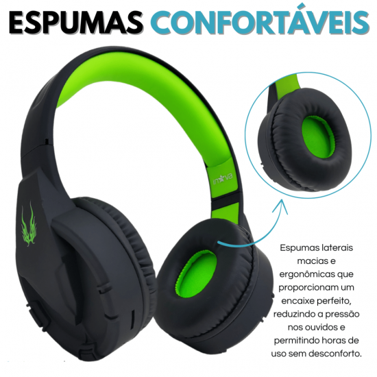 Fone de Ouvido Headset Bluetooth Wireless Sem Fio Com Microfone Original Inova-KV-6709