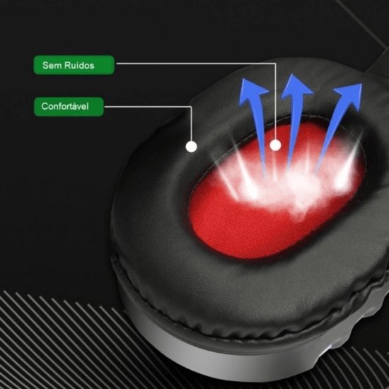 Fone de Ouvido Headset Gamer PC Celular MAX-G012 Led 7 Cores