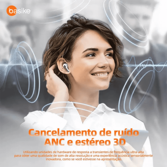 Fone de Ouvido Intra-Auricular Ba FON 6696 - Bluetooth 5.4, Tela LCD, Redução de Ruído