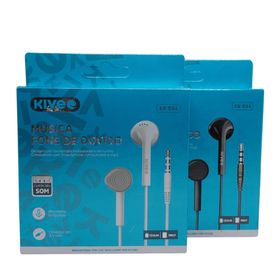 Fone de Ouvido P3 com Microfone - kivee kv034