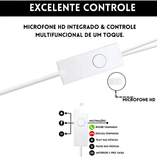 Fone de Ouvido P3 com Microfone - kivee kv034