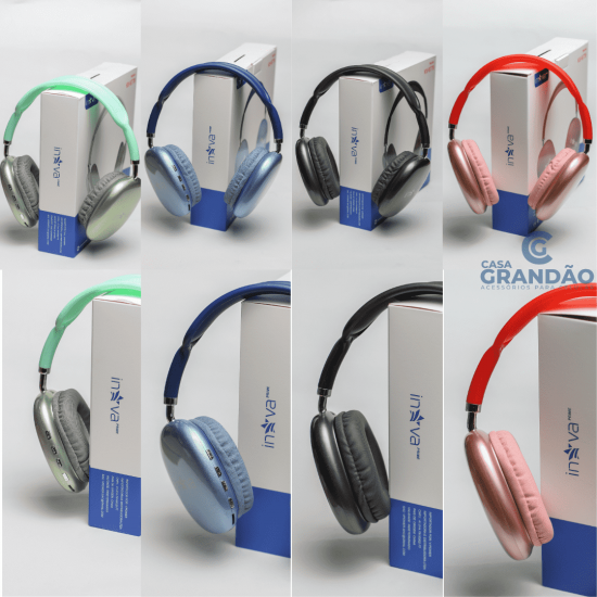 Fone de Ouvido Sem Fio Bluetooth Wireless Original Max Over Ear - inova kv-8778