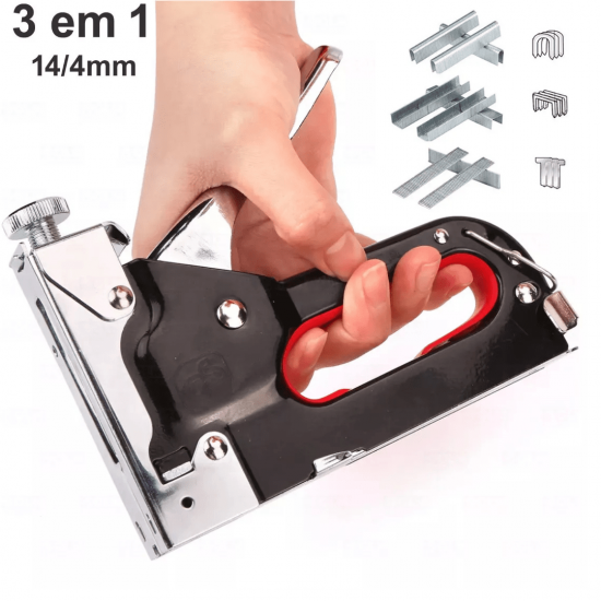 Grampeador Tapeceiro Alta Pressão Profissional Manual