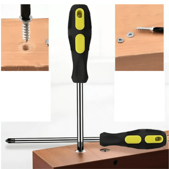 Jogo Chave De Fenda/Philips com 6 peças De Aço Profissional Com Imã na Ponta