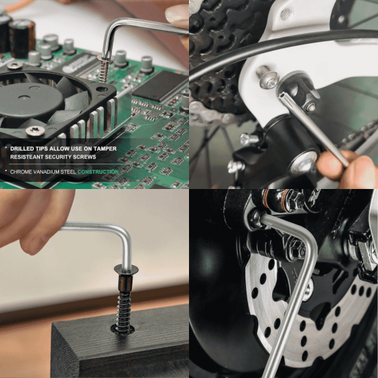 Jogo Chave Torx Tipo L Extra Longa Com Furo 9 Peças