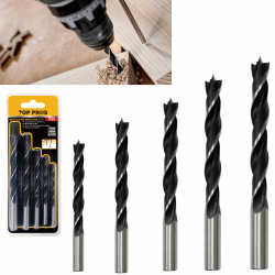 JOGO DE BROCA DE ACO RAPIDO PARA METAL E MADEIRA TOP PROS COM 5 PECAS 4/5/6/8/10MM
