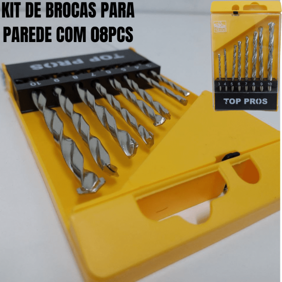 Jogo de Broca Para Parede, Madeira e Metal 8 e 13 Peças