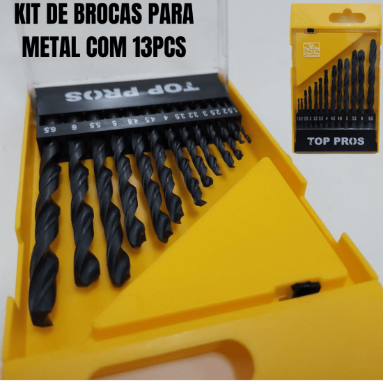 Jogo de Broca Para Parede, Madeira e Metal 8 e 13 Peças
