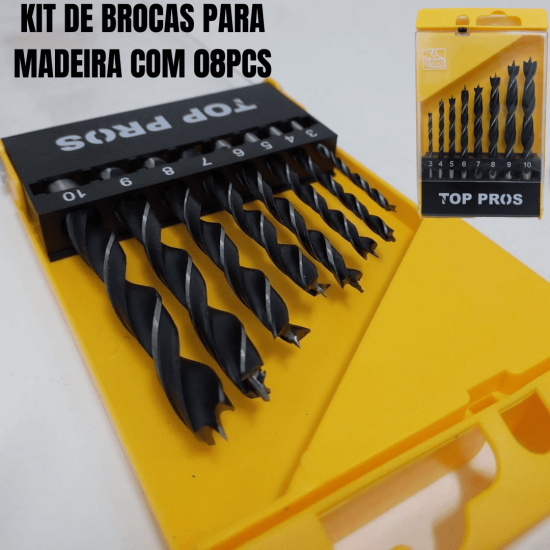 Jogo de Broca Para Parede, Madeira e Metal 8 e 13 Peças