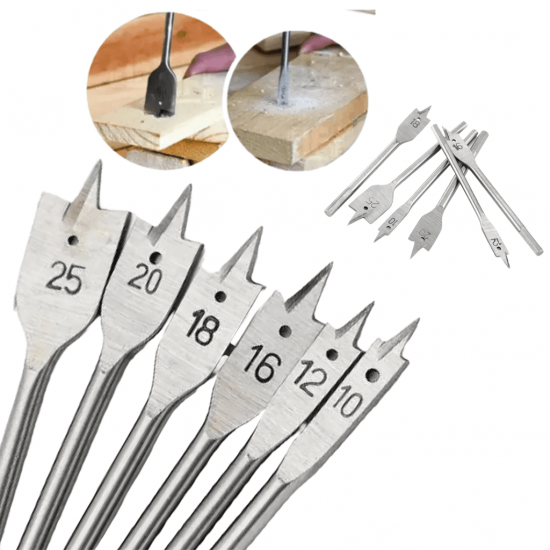 Jogo De Brocas Chata Para Madeira 6 Peças Marcenaria - Ranger