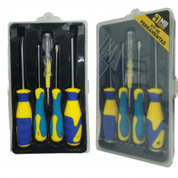 Jogo de Chave Fenda Phillips 5 Peças Estojo Multiuso - GB59044
