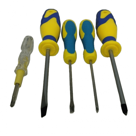 Jogo de Chave Fenda Phillips 5 Peças Estojo Multiuso - GB59044