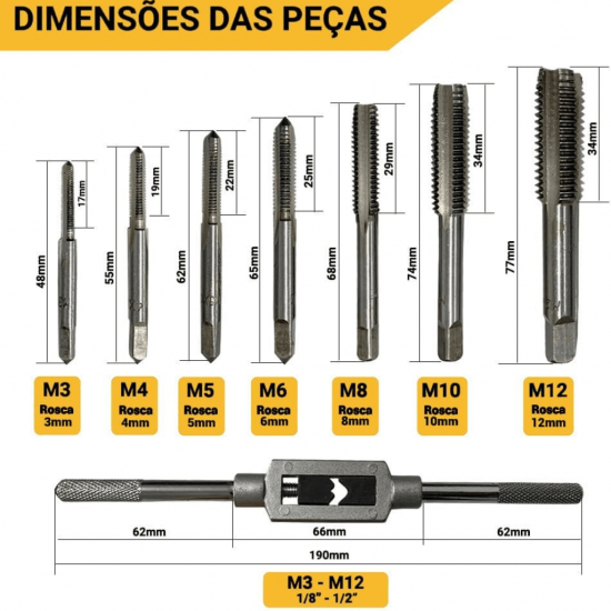 JOGO DE MACHO C/ VIRA MACHO C/ 8 PECAS  GB59167