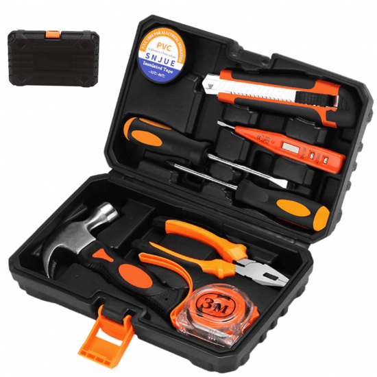 Jogo Kit Caixa de Ferramentas Chave 9 Peças Maleta Estojo -LC88009