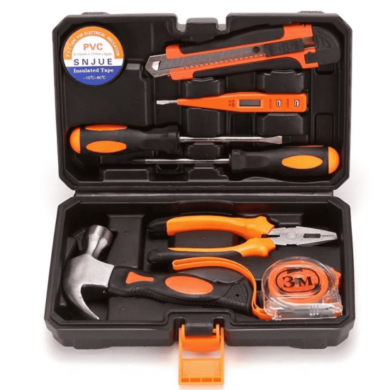 Jogo Kit Caixa de Ferramentas Chave 9 Peças Maleta Estojo -LC88009