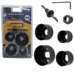 jogo Serra Copo 6 Peças 32mm A 54mm Para Madeira Gesso Pvc - Barcelona