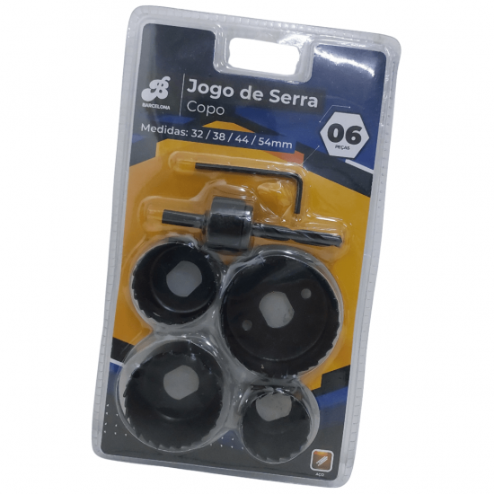 jogo Serra Copo 6 Peças 32mm A 54mm Para Madeira Gesso Pvc - Barcelona