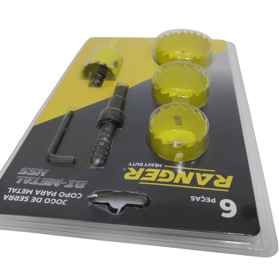 jogo Serra Copo 6 Peças 32mm A 54mm Para metal, aluminio , aço e madeira - RBM-6000