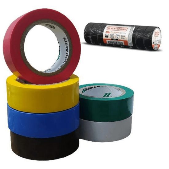 Kit 10 fitas isolante antichamas 5/10/20 metros ,10 Unidades black + decker