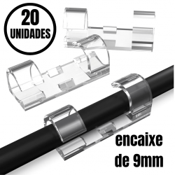 Kit 20 Clips Organizador Fixador Adesivo De Cabo Fios Parede Organizadores Passa Fio Sem Furos