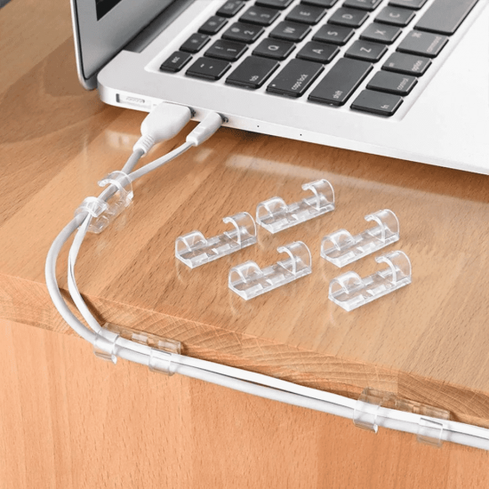 Kit 20 Clips Organizador Fixador Adesivo De Cabo Fios Parede Organizadores Passa Fio Sem Furos
