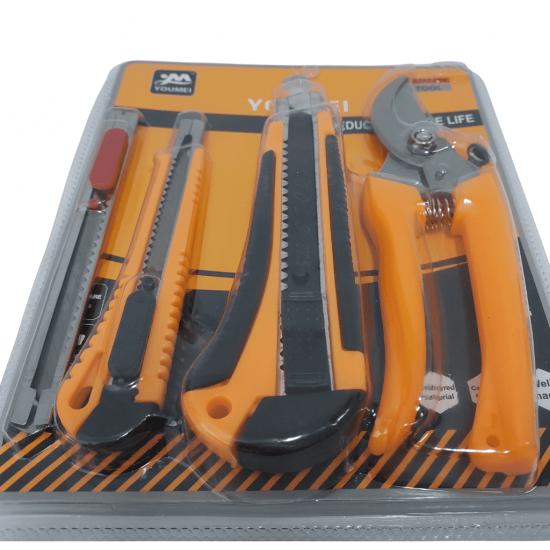 Kit 3 Estilete Profissional C/ Tesoura Corte Galhos Frutas