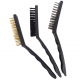 Kit 3 Peças Super Escovas Para Limpeza Multiuso em Aço Carbono, Latão e Nylon com Cabo Plástico - rje-0900