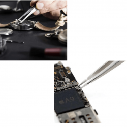 Kit 4 Pinças Precisão Aço Curva Reta Chata Profissional Manutenção Eletrônica Relógio Celular