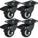 Kit 4 Rodas Rodinhas 360° para Moveis PVC Com Freio Retratil 2,0