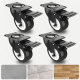 Kit 4 Rodas Rodinhas 360° para Moveis PVC Com Freio Retratil 2,0