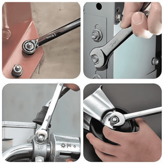 Kit 7 Peças Chave Ferramenta Combinada Catraca Boca Profissional