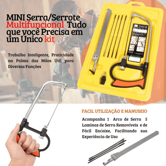 KIT DE ARCO E SERRA AJUSTAVEL COM 7 PECAS -  GB59208