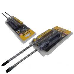 Kit de Ferramentas 2 Peças Chave de Fenda e Philips Imantada Plástico Metal - Top Pros