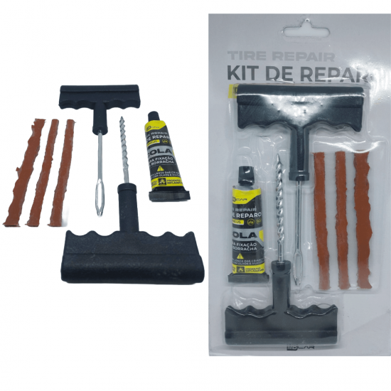 Kit de Reparo a Frio para Pneu sem Câmara Macarrão Borracheiro