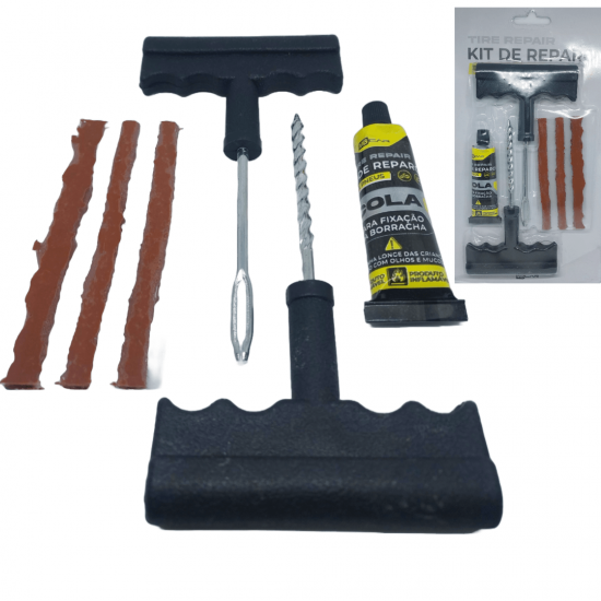 Kit de Reparo a Frio para Pneu sem Câmara Macarrão Borracheiro