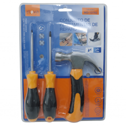 KIT DE REPARO INOVA - 2 CHAVES(FENDA E PHILIPS), 1 MINI MARTELO - MD-12762