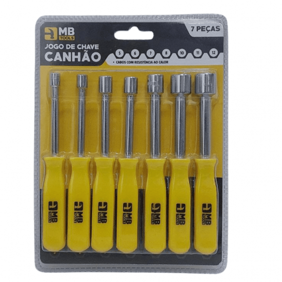 Kit Jogo Chaves Canhão 7 Peças Soquete Sextavada - Mbtools