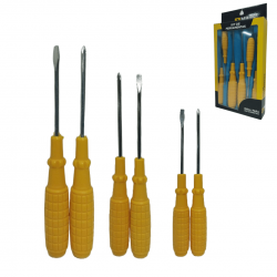 Kit Jogo De Chave Ferramenta simples 6 peças em aço Ponta cruzada Cabo plastico - GB59043