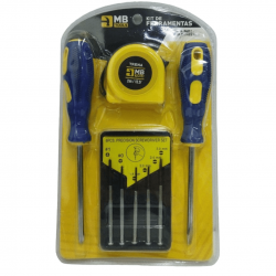 Kit Jogo De Ferramentas Com 4 Peças (trena, kit chave de precisão, Chave de Fenda e Philips) - GB59051