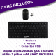 Kit Mini Teclado E Mouse Sem Fio Wireless Slim Flat K6