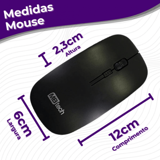 Kit Mini Teclado E Mouse Sem Fio Wireless Slim Flat K6