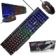 Kit Teclado E Mouse Gamer Com Led Rgb Ergonômico Preto Abnt2