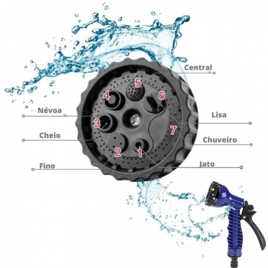 Mangueira Expansível Elástica Flexível 22,5m Metros Jardim Retrátil Multiuso Aleatório Plantas