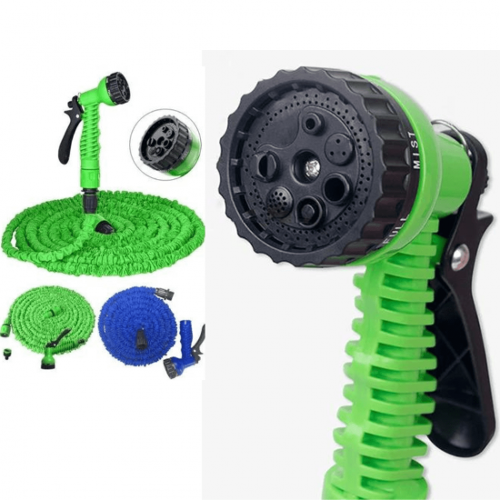 Mangueira Mágica 15M Flexível 7 funções Jato Irrigação para Jardim Lavagem de Carro